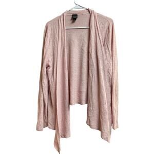 Eileen Fisher Pink Linen Drape Front Cardigan Sweater XL